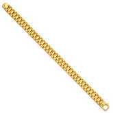 14k Brushed and Polished 10.25mm Fancy Link 8.5 inch Mens Bracelet
